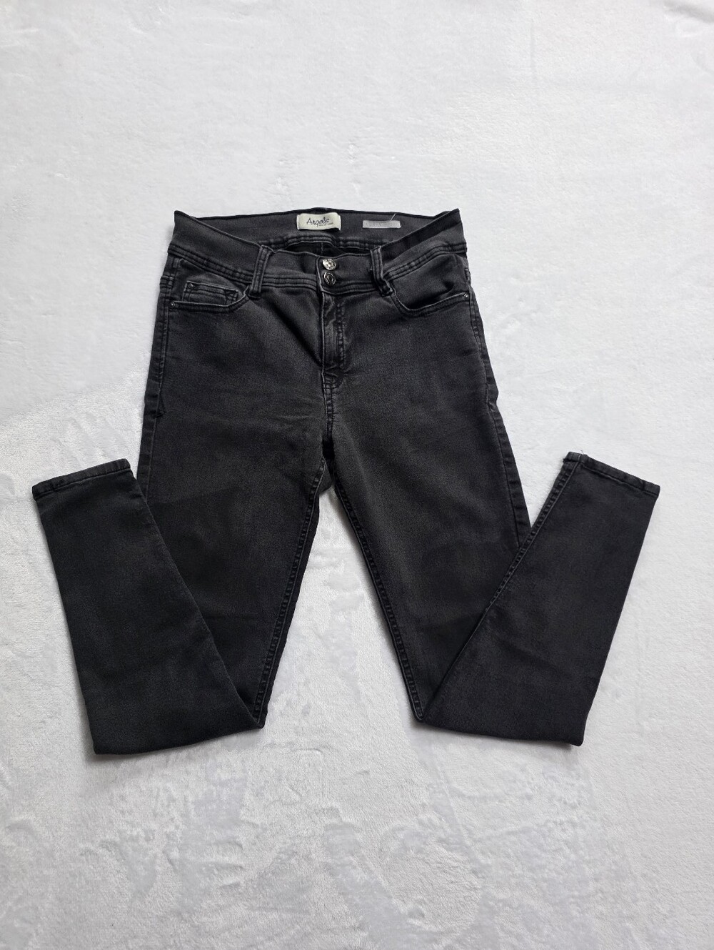 Angels Forever Young Curvy Skinny Jeans Size 10 Black Stretch Denim